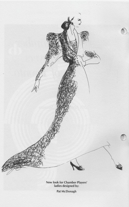October 20 1988 program for Pat McDonagh’s design “New look for Chamber Players Ladies”